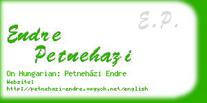 endre petnehazi business card